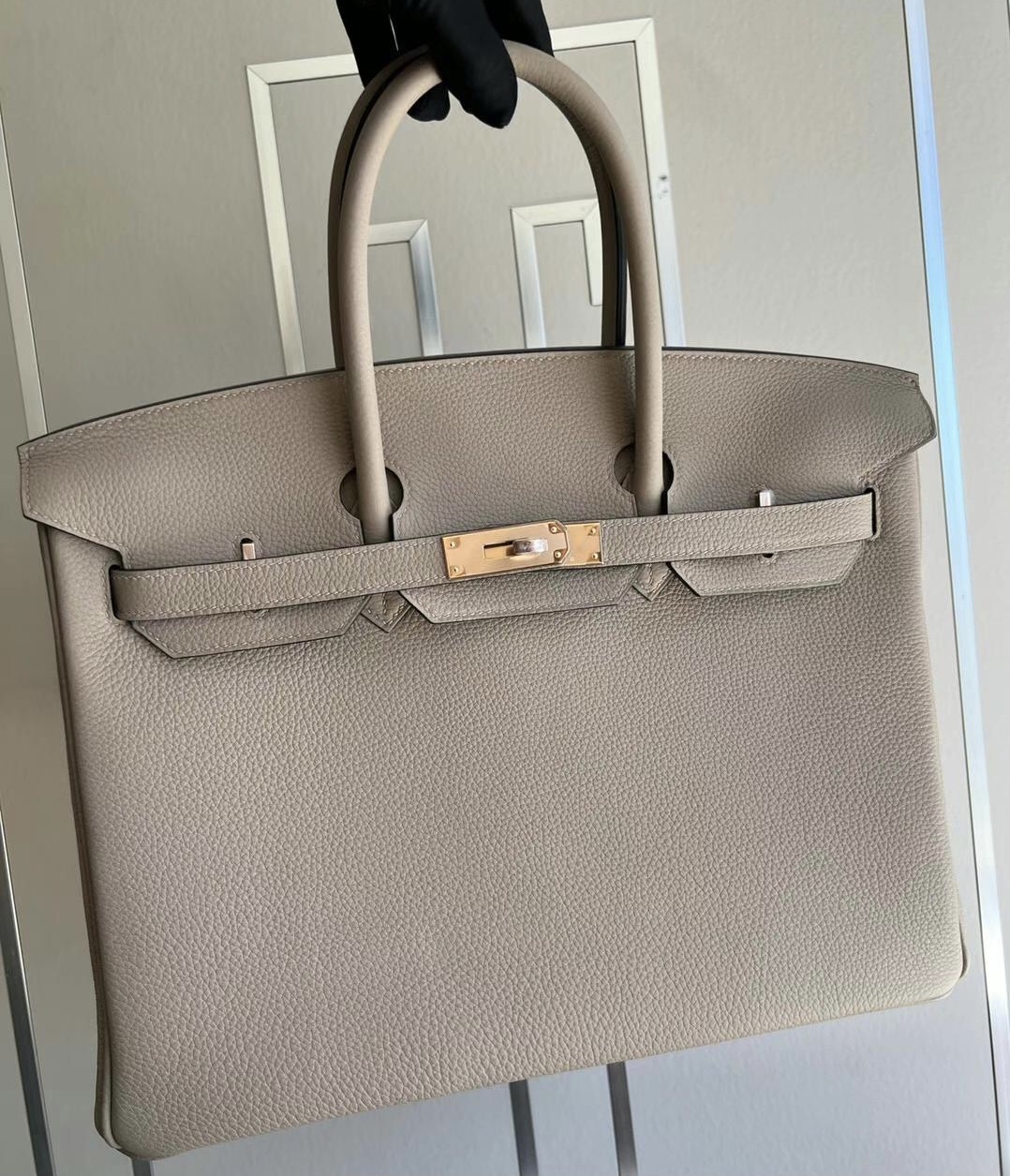 愛馬仕鉑金包官網 Hermes Price and pictures Birkin 35 Togo Gris Tourterelle 玫瑰金扣