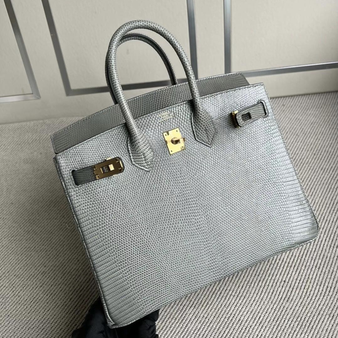 文萊 愛馬仕馬來西亞官方網站 Birkin 25 Lizard 進口蜥蜴皮 Gris Tourterelle 斑鳩灰金扣