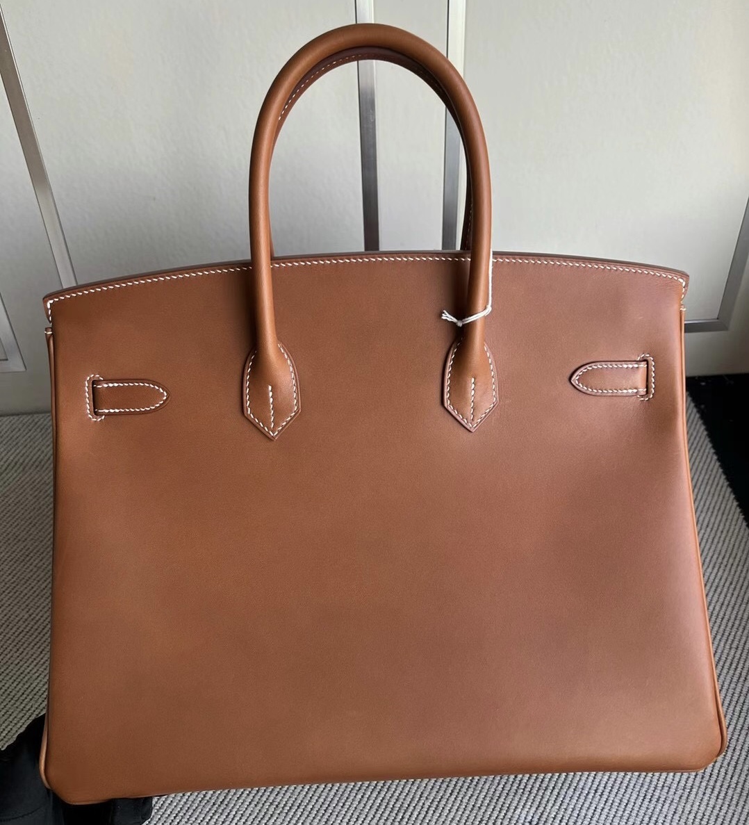 新加坡愛馬仕官網包包 Hermes Price Birkin 35 Fauve Barenia Natural 馬鞍皮銀扣