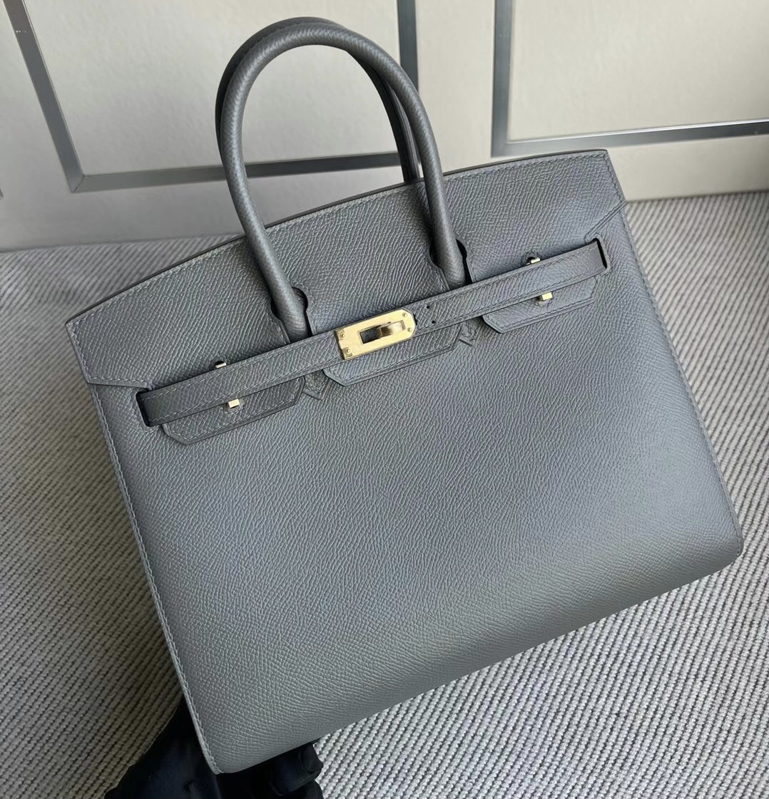 Singapore Hermès Birkin 25 外縫 Sellier Epsom 0L Gris Meyer 積雨雲灰 Stamp B 刻