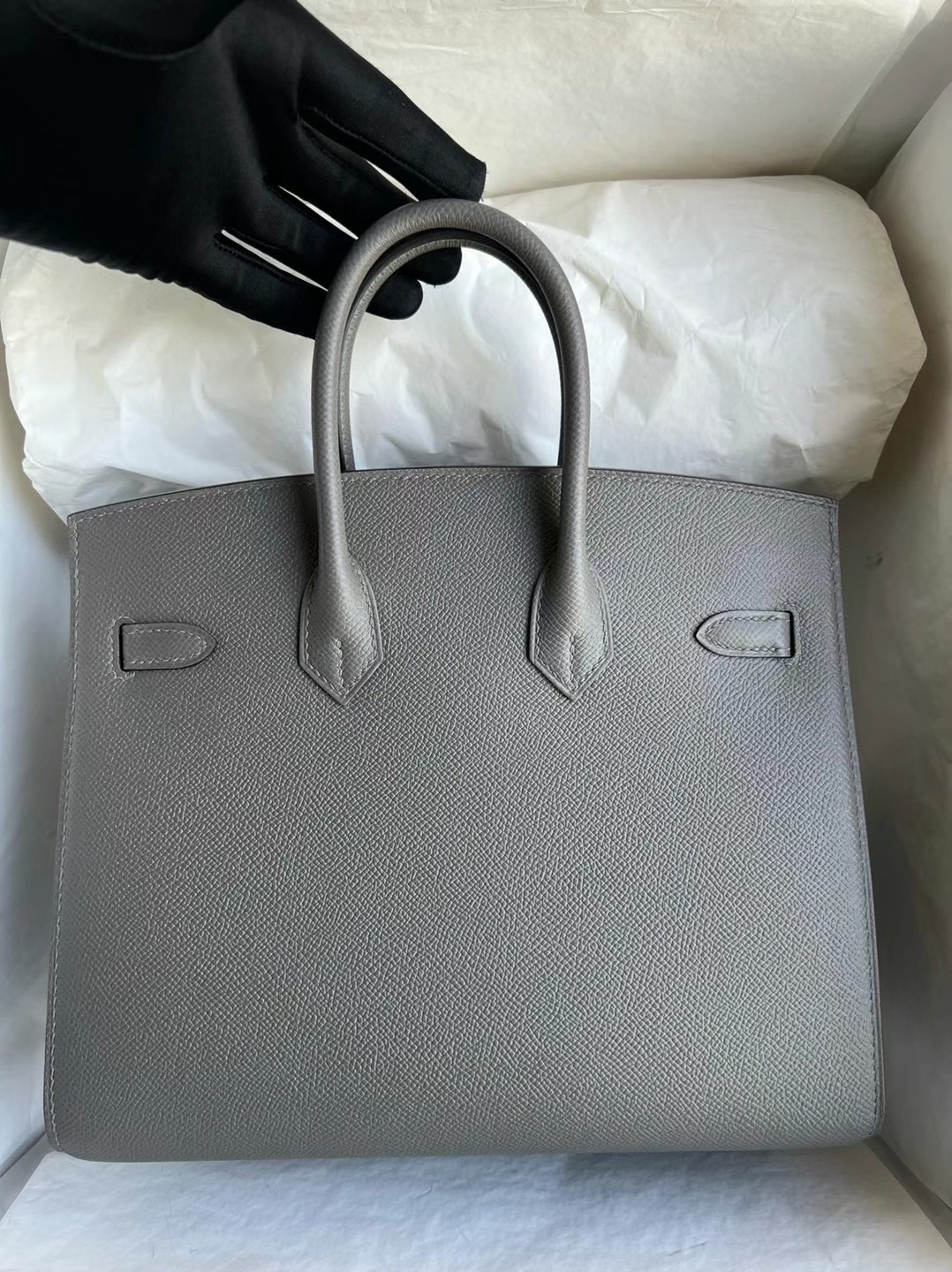 Singapore Hermès Birkin 25 外縫 Sellier Epsom 0L Gris Meyer 積雨雲灰 Stamp B 刻