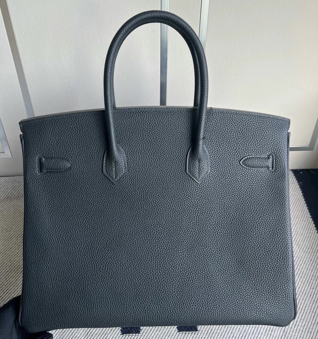 愛馬仕鉑金30黑色包價格 Hermes Birkin 35 Togo Noir 黑色 銀扣 Stamp U