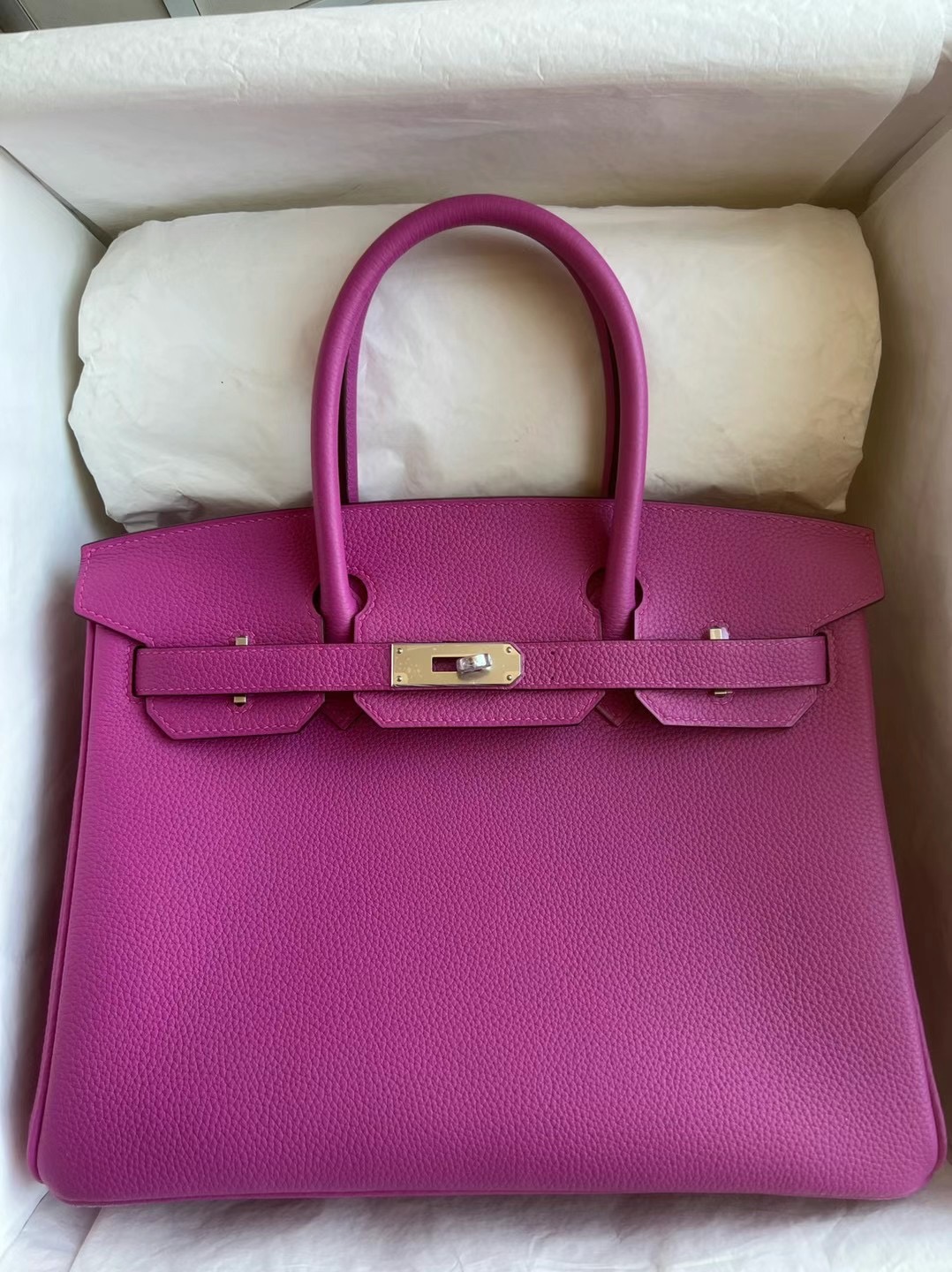 愛馬仕鉑金包價格官網 Hermes Birkin 30 Togo 9I Rose Magnolia 玉蘭粉 銀扣