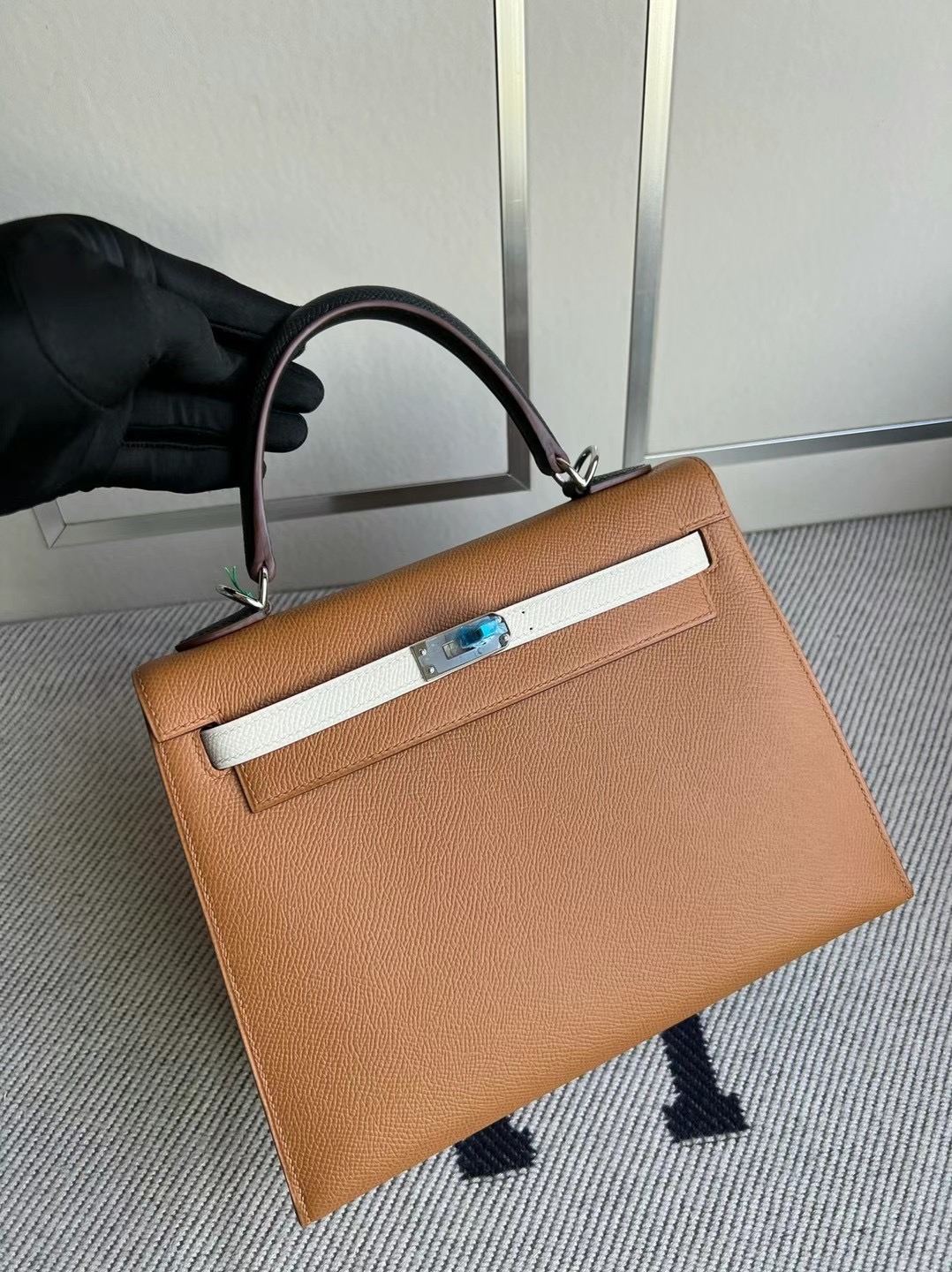 愛馬仕 Hermes Kelly 25 HSS三拼色 Epsom Gold /Craie/Noir黑色銀扣