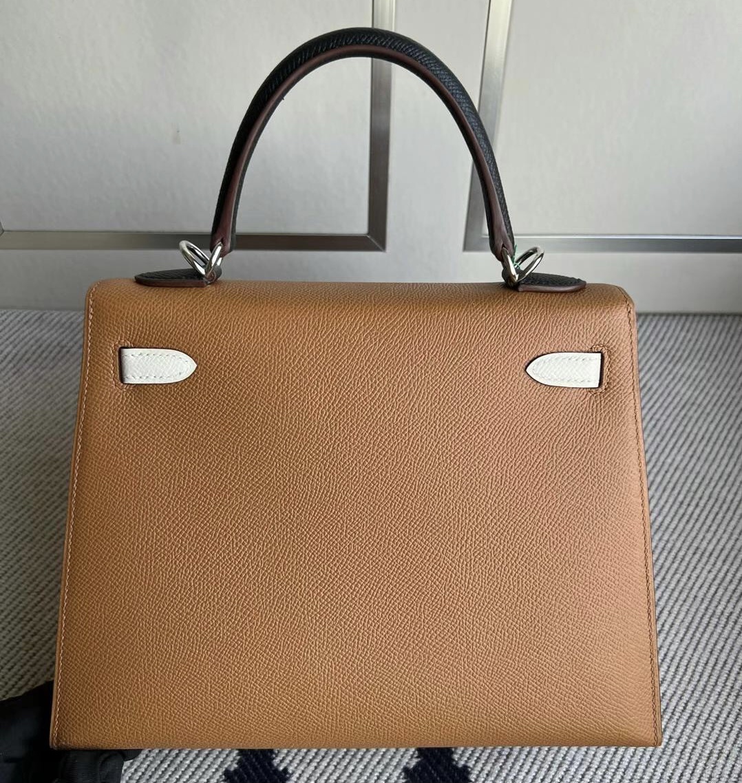 愛馬仕 Hermes Kelly 25 HSS三拼色 Epsom Gold /Craie/Noir黑色銀扣