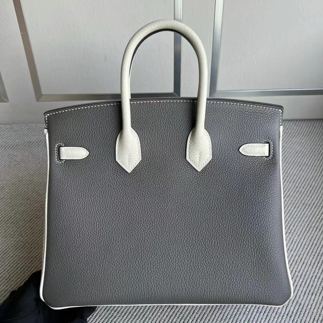 印尼愛馬仕鉑金包價格及圖片 Hermes Birkin 25 Hss Togo Etain/Craie拉絲金扣