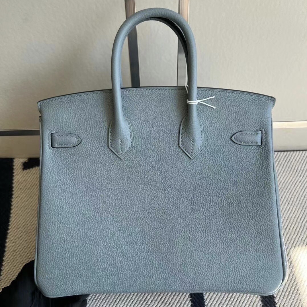 愛馬仕鉑金包內拼色 新加坡價格圖片 Hermes Birkin 25 Togo blue lin內拼beige de weimer銀扣