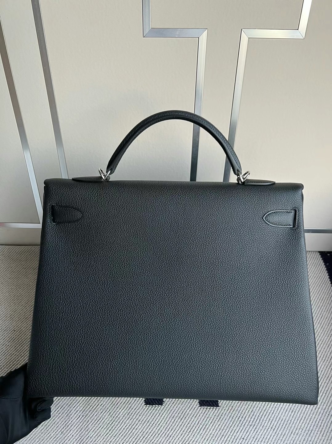 Hermes Kelly 40cm Togo 89 Noir 黑色 銀扣 全手工蜜蠟線縫製