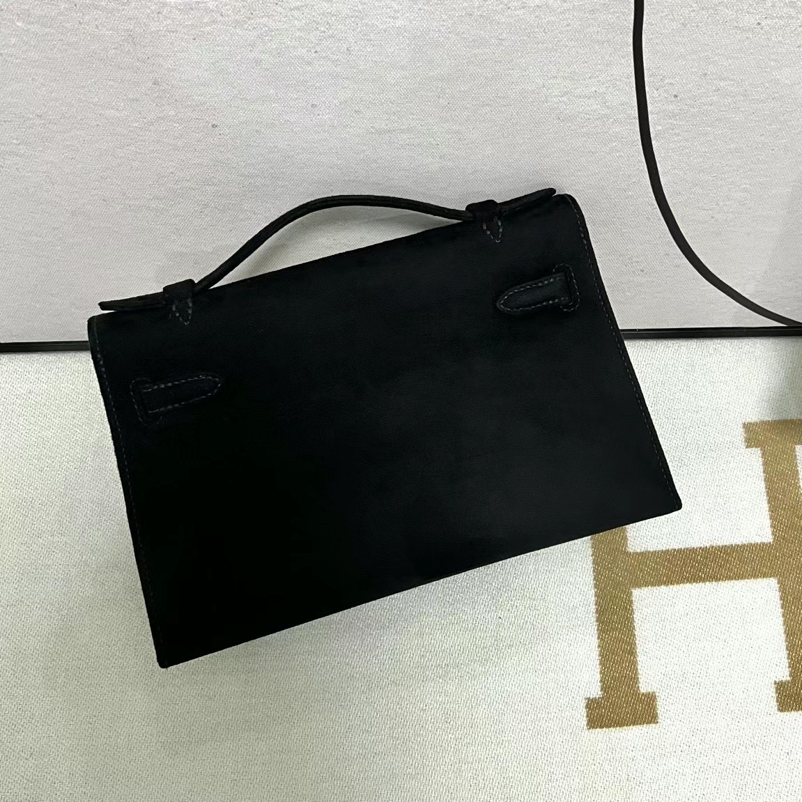 愛馬仕迷你凱莉一代香港價格多少錢 Hermes MiniKelly Pochette Boblis Suede 麂皮黑色銀扣