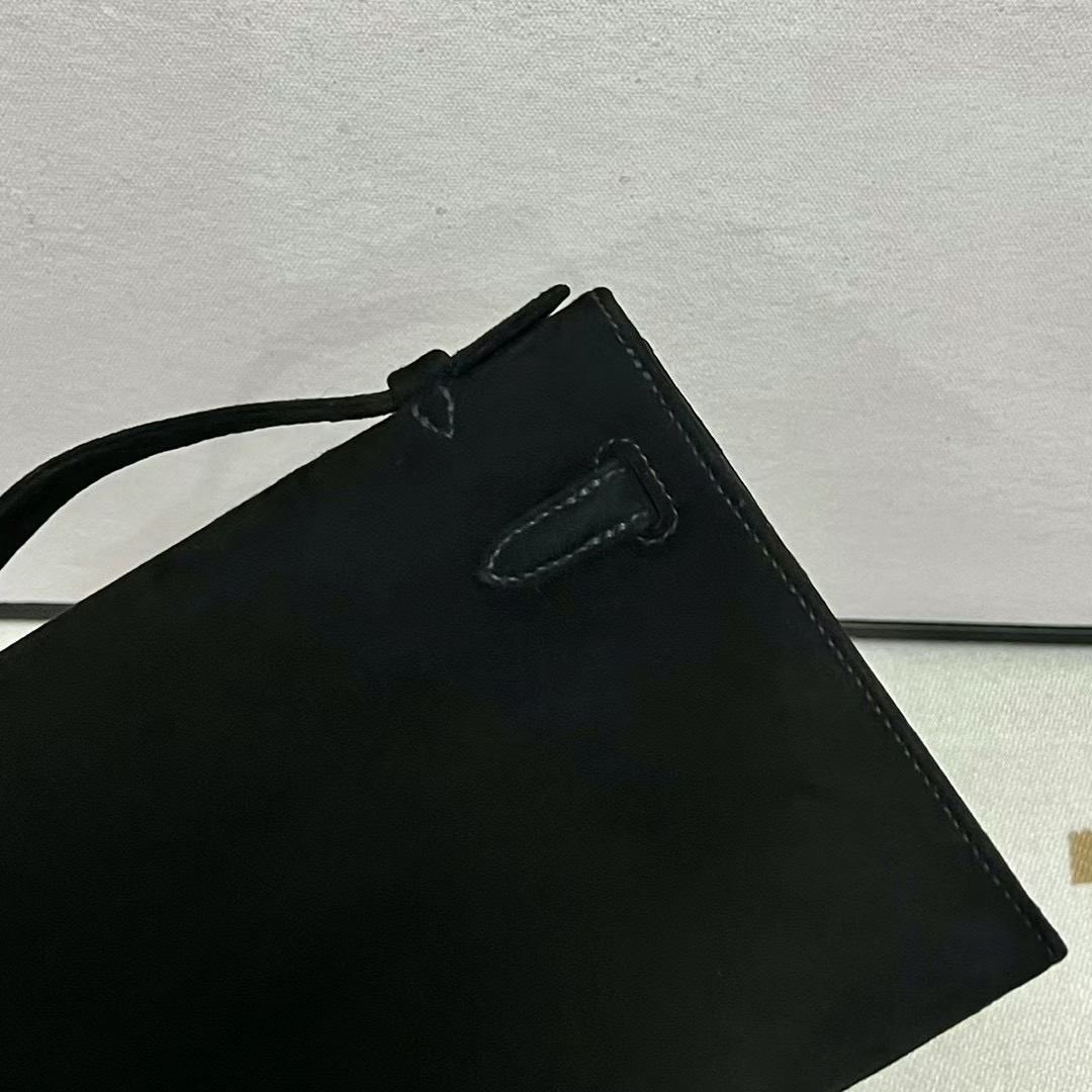 愛馬仕迷你凱莉一代香港價格多少錢 Hermes MiniKelly Pochette Boblis Suede 麂皮黑色銀扣