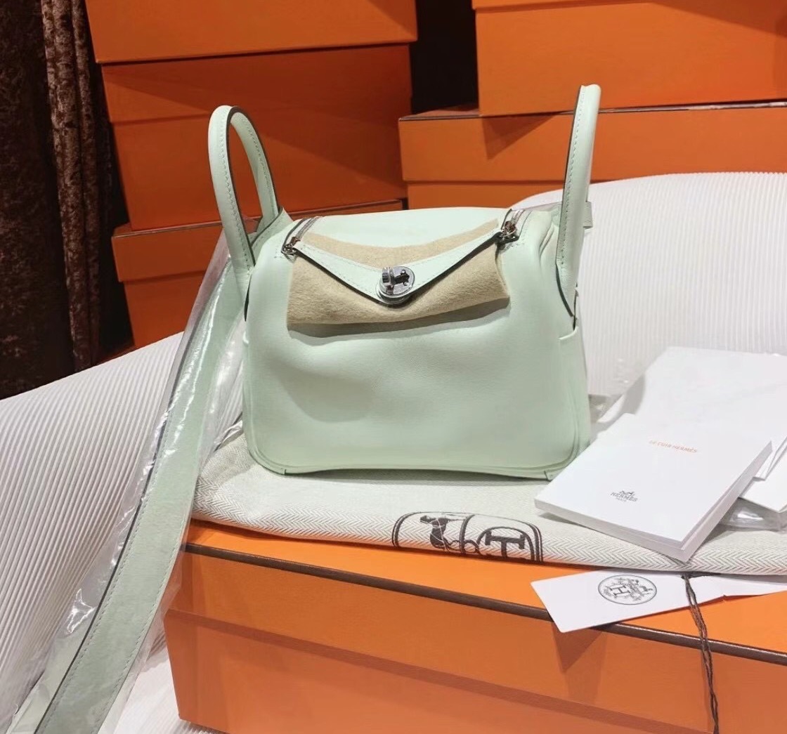 加拿大愛馬仕包包圖片 Canada Hermes Lindy Mini Swift 0S Vert Fizz