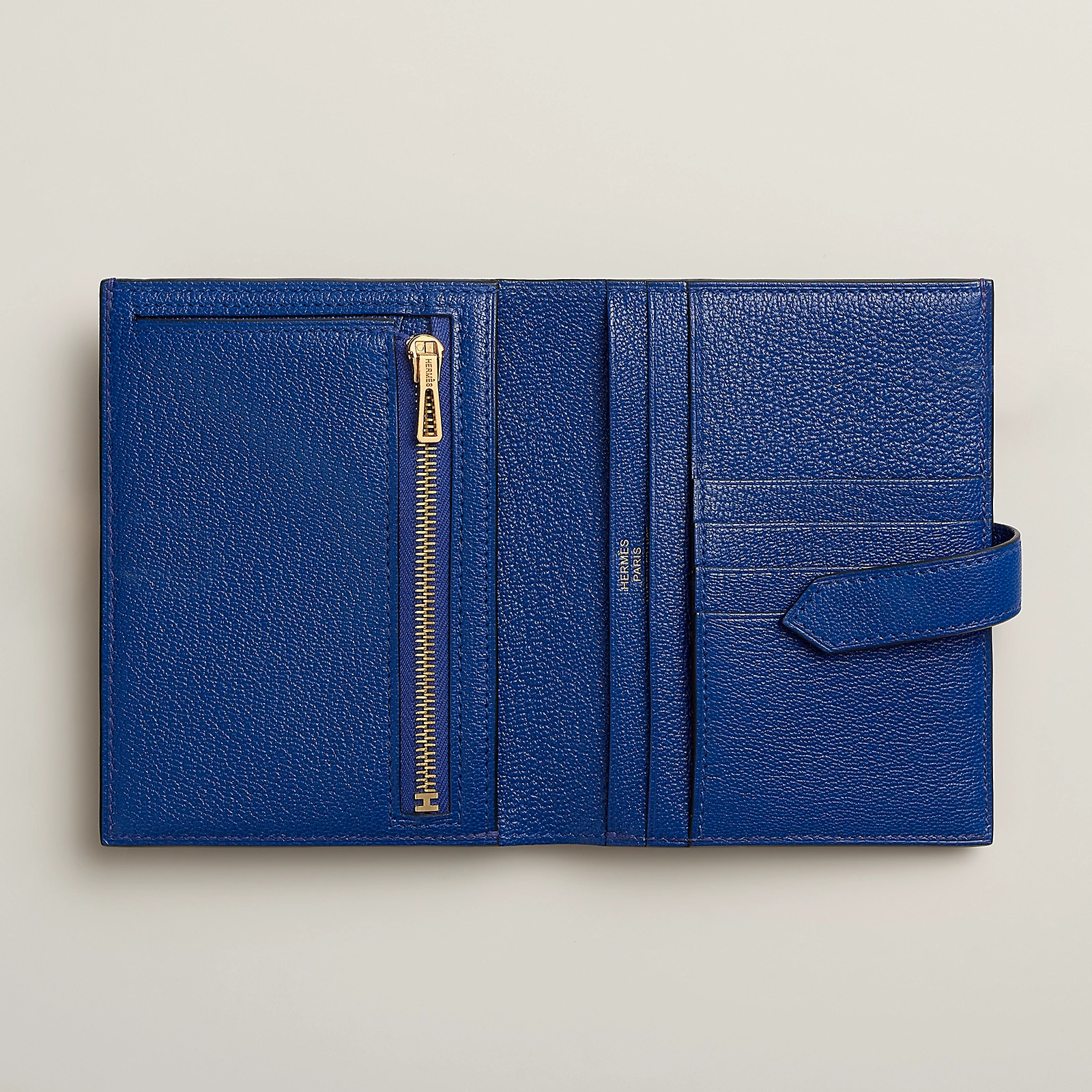愛馬仕 Hermes Bearn Short Wallet Mysore山羊皮短錢包CC7T 電光藍
