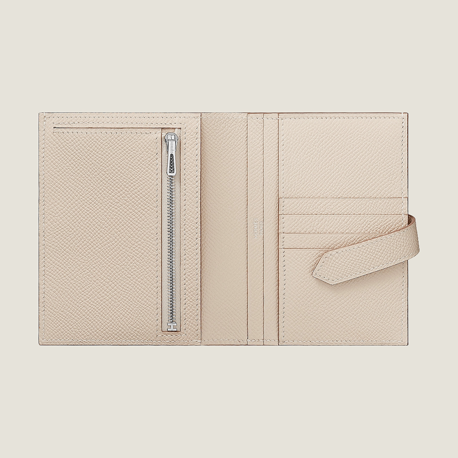 愛馬仕 Hermes Bearn Short Wallet Epsom 小牛皮 短錢包 CK10粉筆白