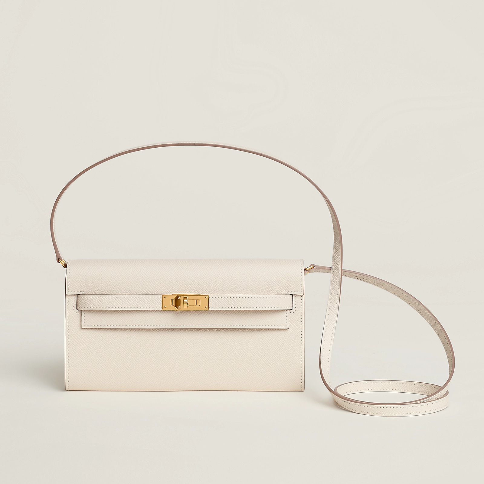 愛馬仕 Hermes Kelly Classique To Go Wallet Epsom 錢包 粉筆白 金扣