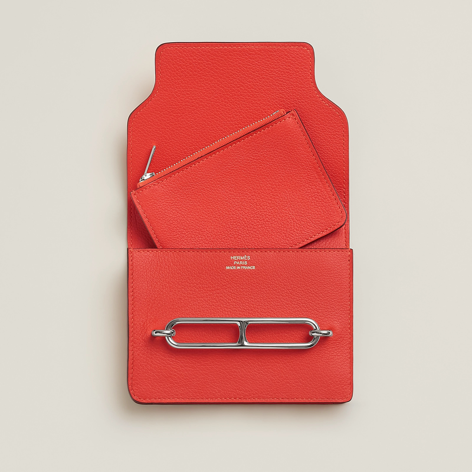 香港愛馬仕價格 Hermes Roulis Slim wallet Evercolor小牛皮 錢包 CKG0 原野橙