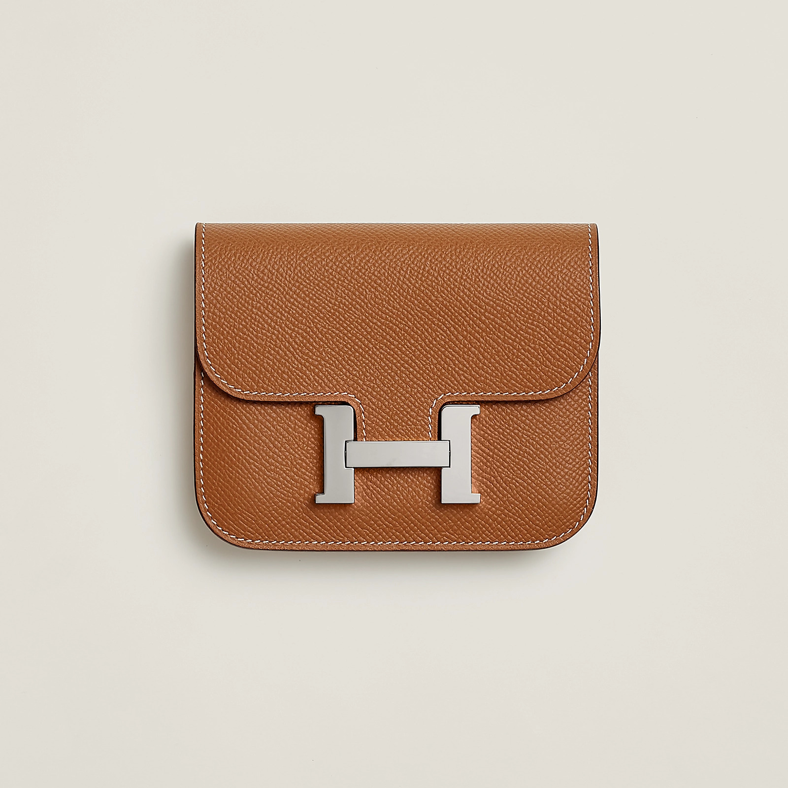 愛馬仕 Hermes Constance Slim wallet Epsom 小牛皮錢包金棕色