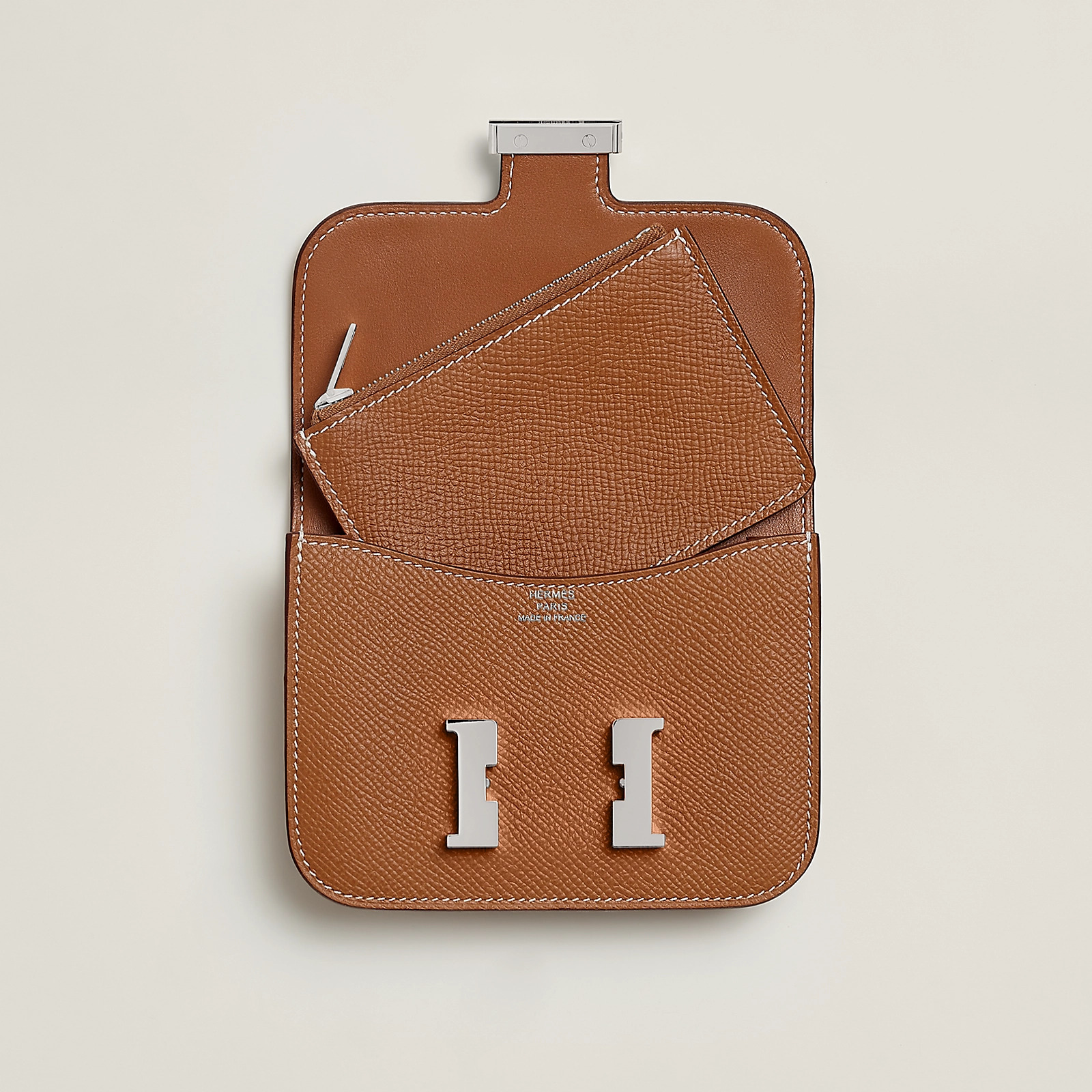 愛馬仕 Hermes Constance Slim wallet Epsom 小牛皮錢包金棕色