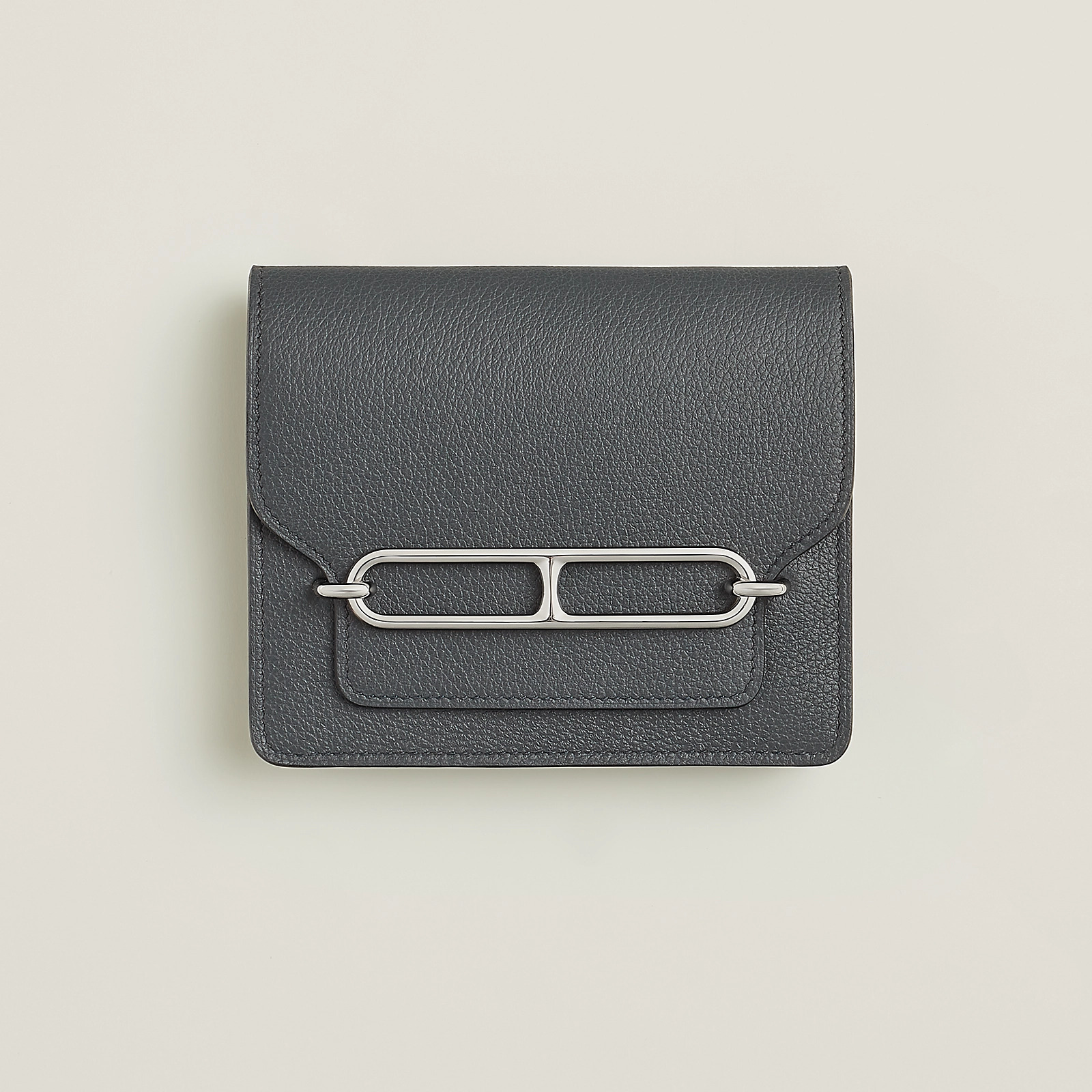愛馬仕 Hermes Roulis Slim wallet Evercolor 錢包 霧灰色 / 馬爾法米色