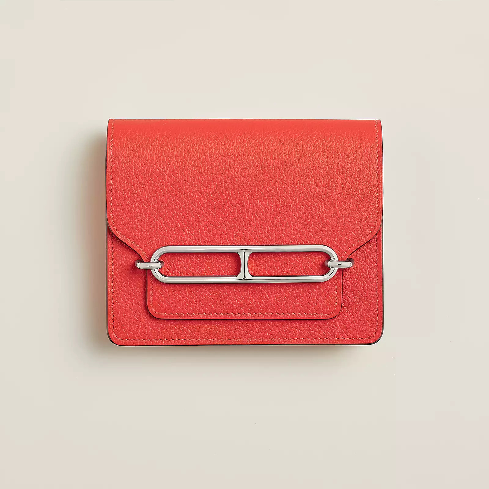愛馬仕 Hermes Roulis Slim wallet Evercolor 錢包 原野橙 / 桑給巴爾藍