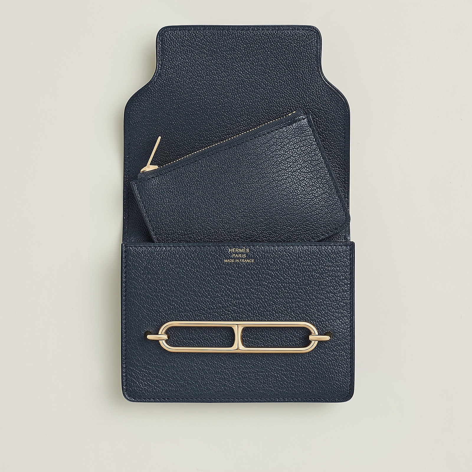 愛馬仕 Hermes Roulis Slim wallet Mysore山羊皮錢包 CPZ7 深海藍
