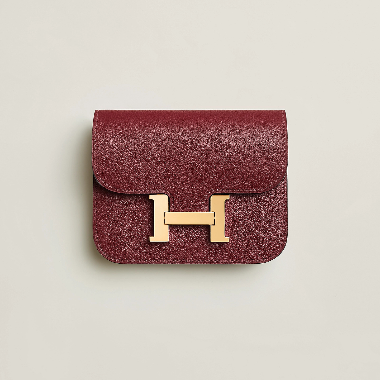 愛馬仕 Hermes Constance Slim wallet Evercolor 錢包 愛馬仕紅 / 原野橙