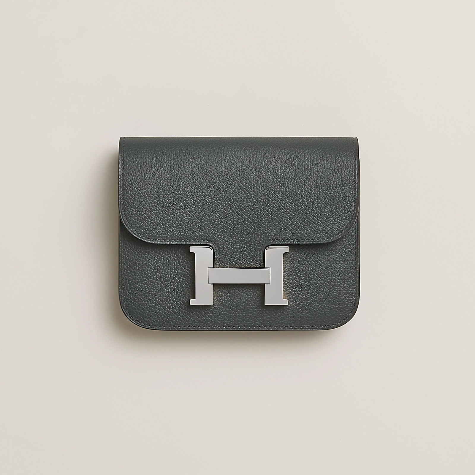 Hermes Constance Slim wallet Evercolor 錢包 霧灰色 / 馬爾法米色