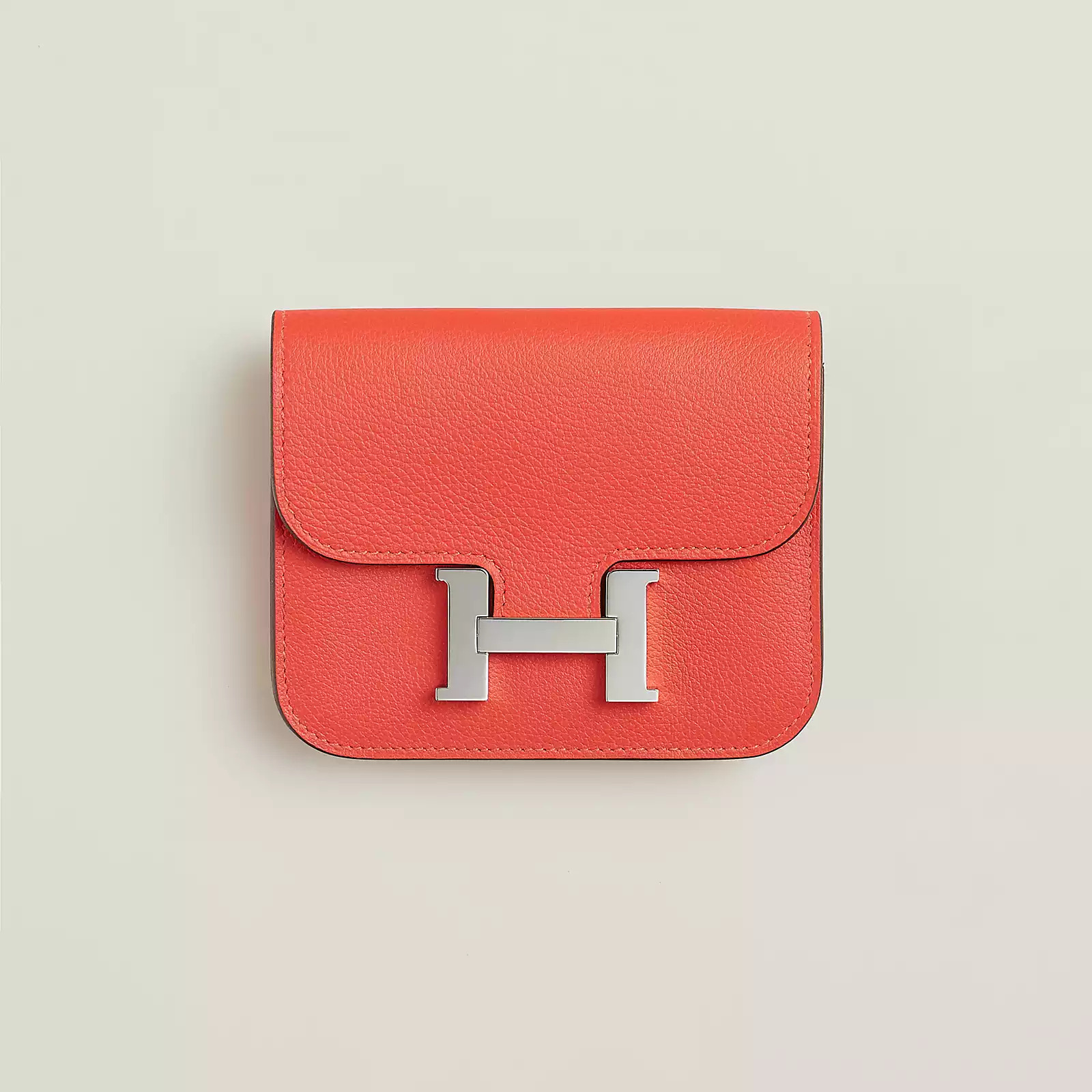 Hermes Constance Slim wallet Evercolor 錢包 原野橙 / 桑給巴爾藍