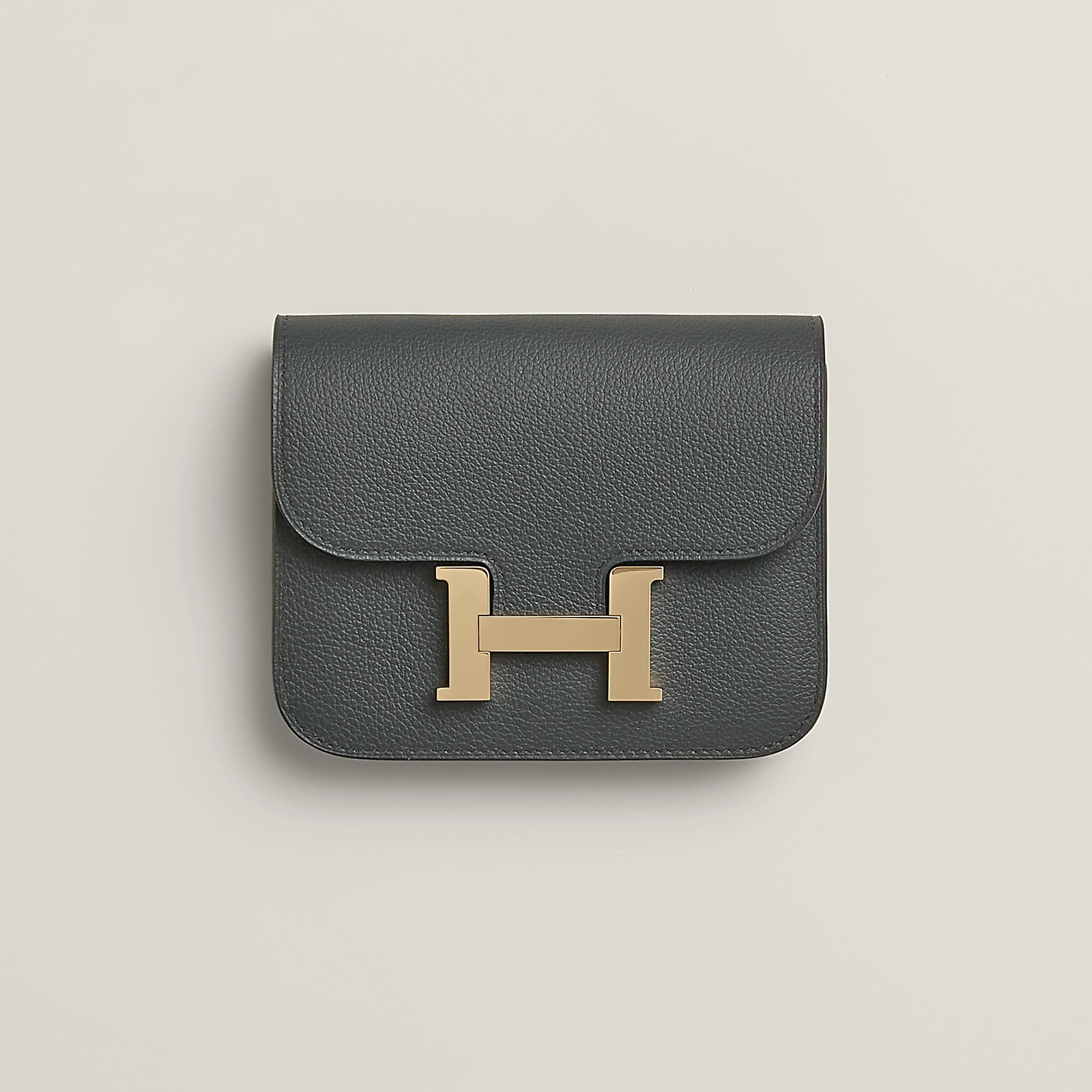 Hermes Constance Slim wallet Evercolor 錢包 霧灰色 / 馬爾法米色