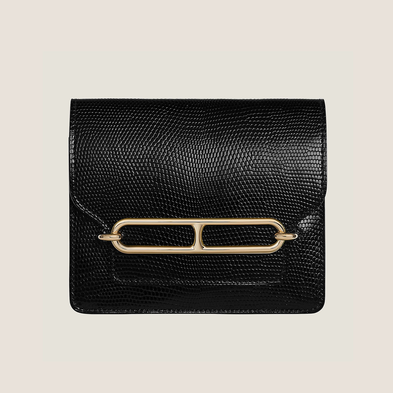 愛馬仕 Hermes Roulis Slim wallet Lizard 亮面尼羅河蜥蜴皮 錢包 黑色