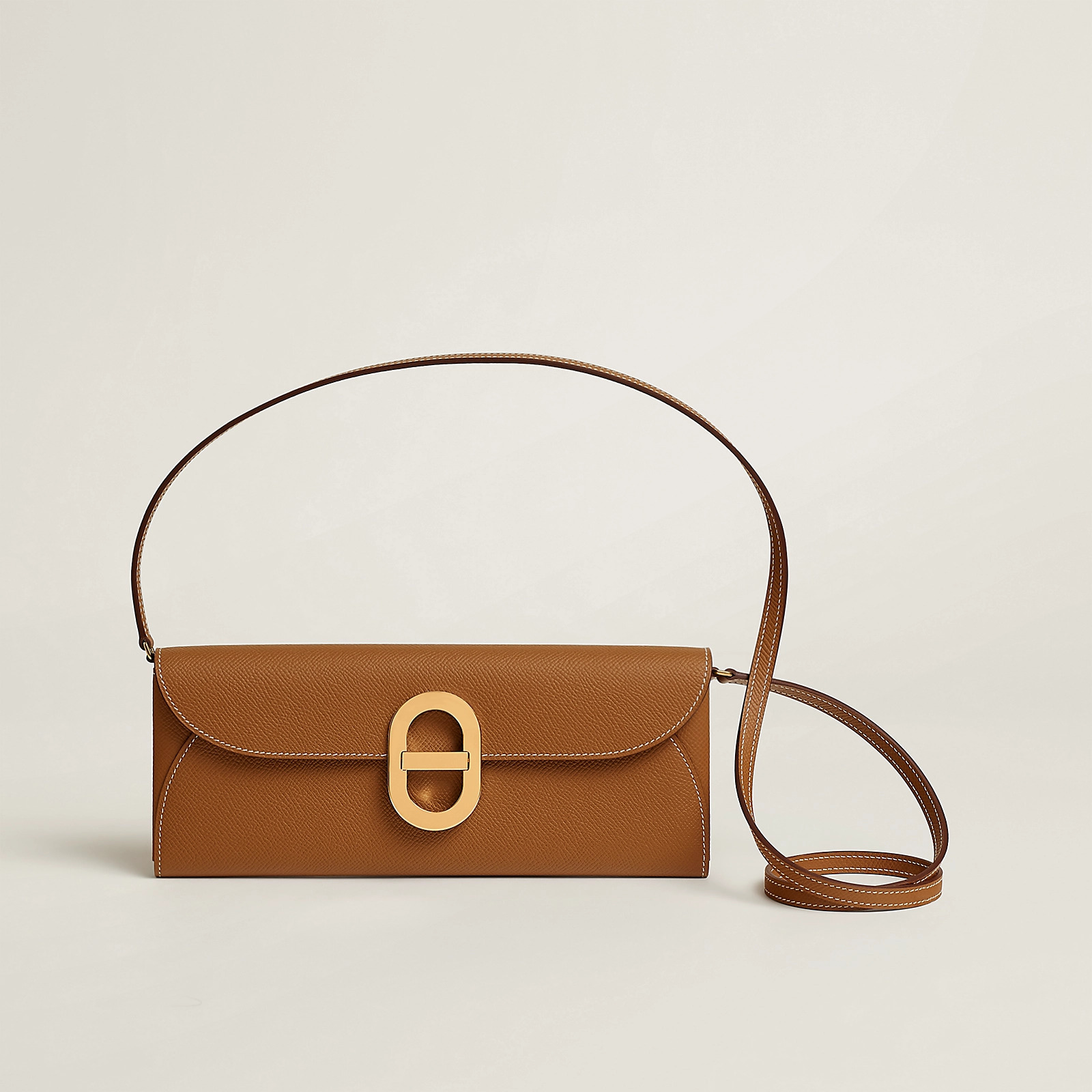 愛馬仕 Hermes Chaine d'Ancre To Go Epsom小牛皮長 豬鼻子錢包 金棕色 金扣