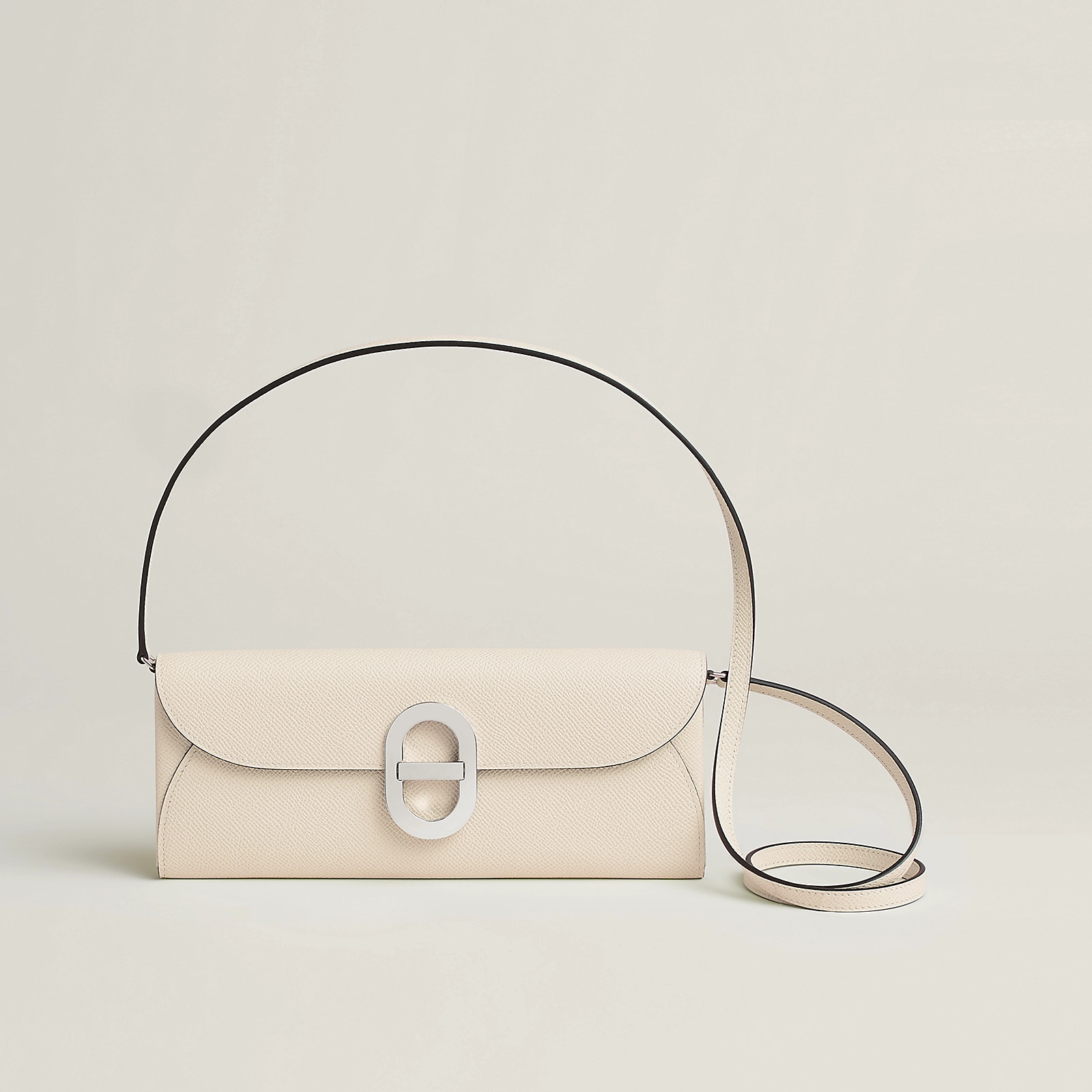 愛馬仕豬鼻子 錢包 粉筆白 Hermes Chaine d'Ancre To Go Wallet Epsom小牛皮銀扣