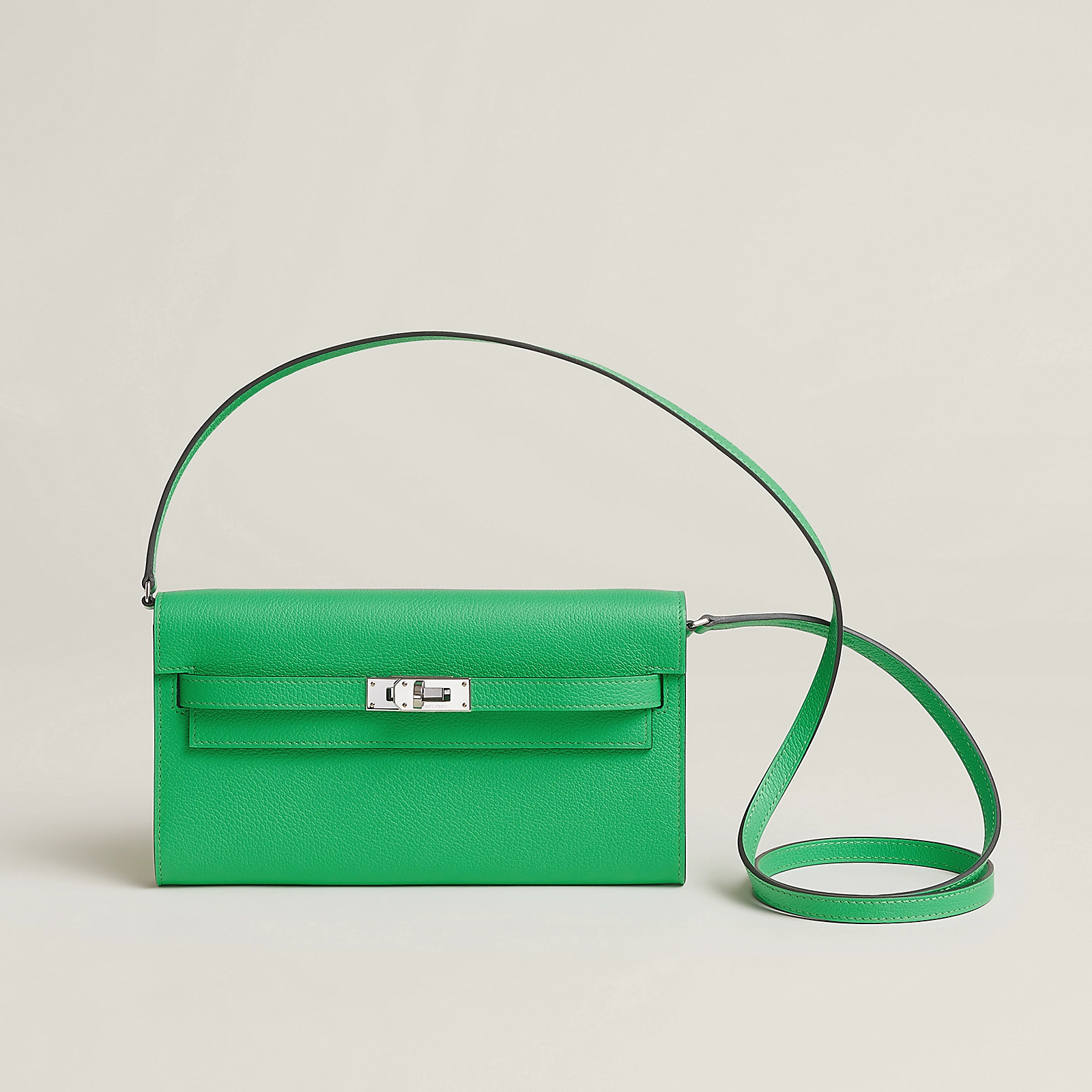 愛馬仕 Hermes Kelly To Go Cavale Evercolor 漫畫綠 小牛皮長錢包