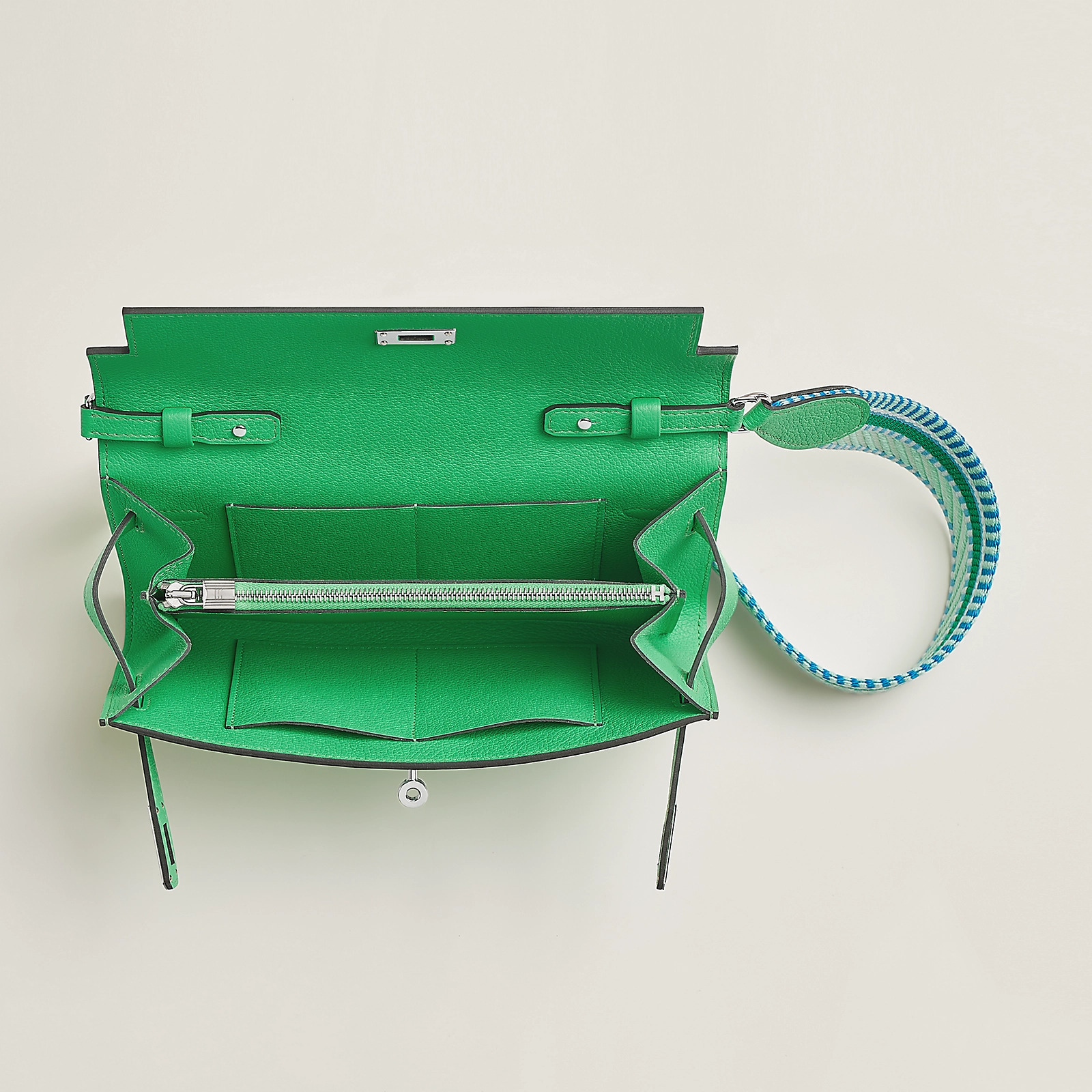愛馬仕 Hermes Kelly To Go Cavale Evercolor 漫畫綠 小牛皮長錢包