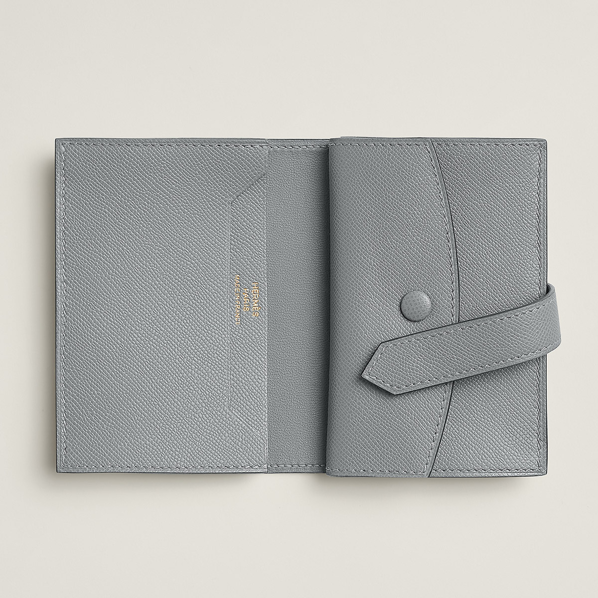 愛馬仕 Hermes Bearn 迷你錢包 Madame 雲霧灰 小牛皮迷你錢包