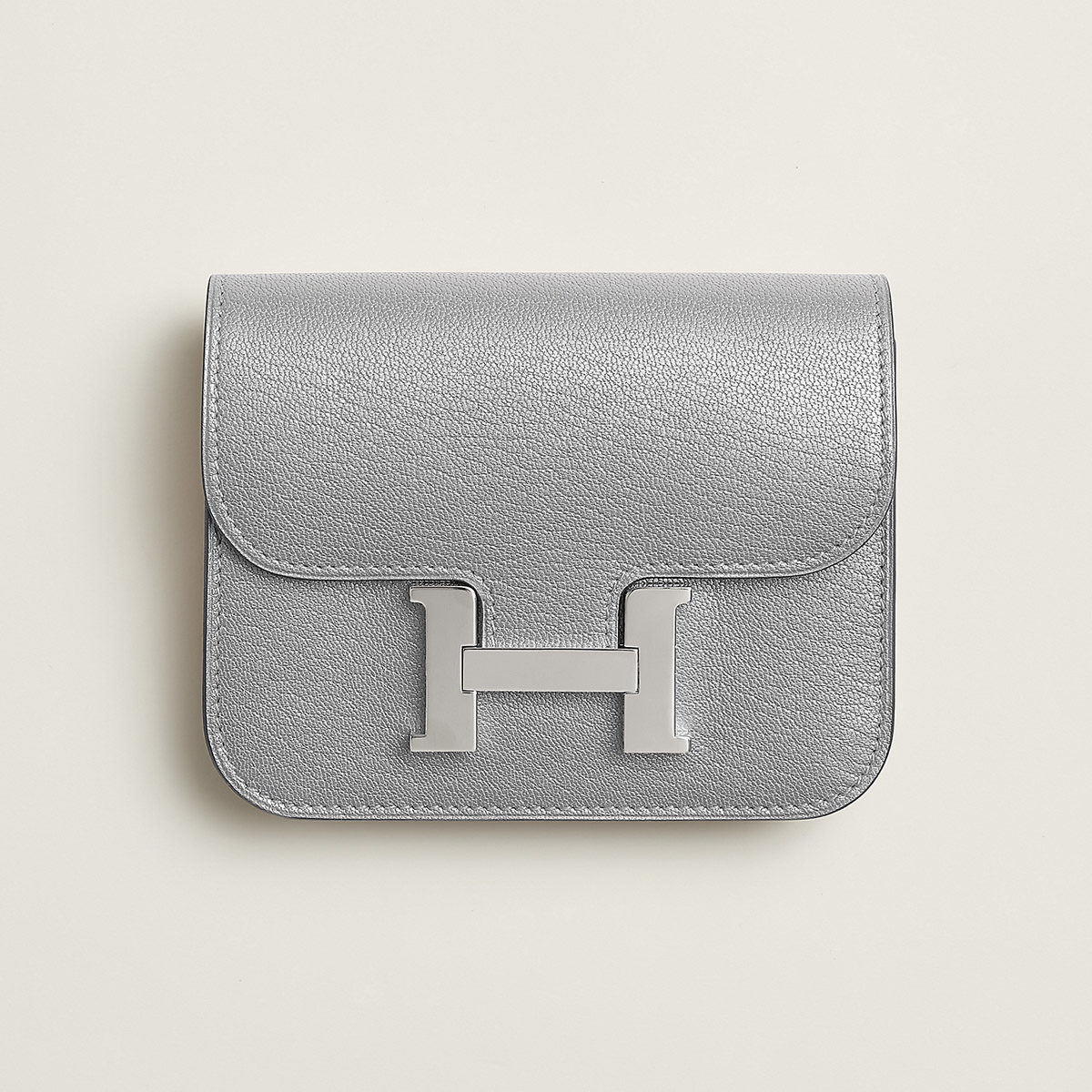 愛馬仕 Hermes Constance Slim 錢包 CK05 Argent 銀色 Chamkilight 山羊皮
