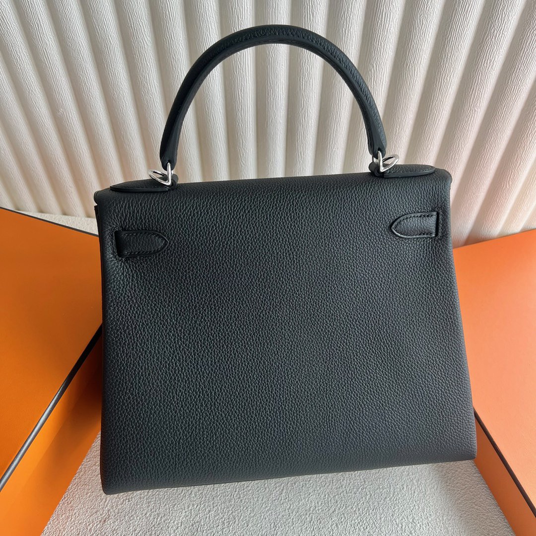 愛馬仕新加坡專賣店 Hermès Kelly 28 Togo 顏色CK89 Nior黑色銀色五金