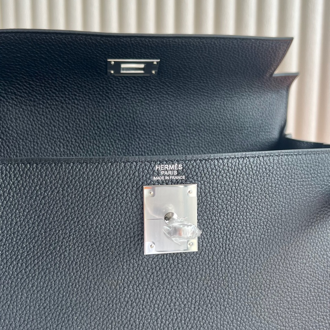 愛馬仕新加坡專賣店 Hermès Kelly 28 Togo 顏色CK89 Nior黑色銀色五金