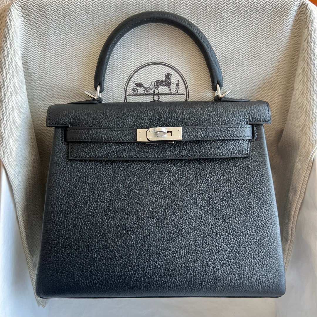 愛馬仕凱莉包泰國價格Hermès Kelly 25cm Togo 顏色CK89 Nior黑色銀色五金