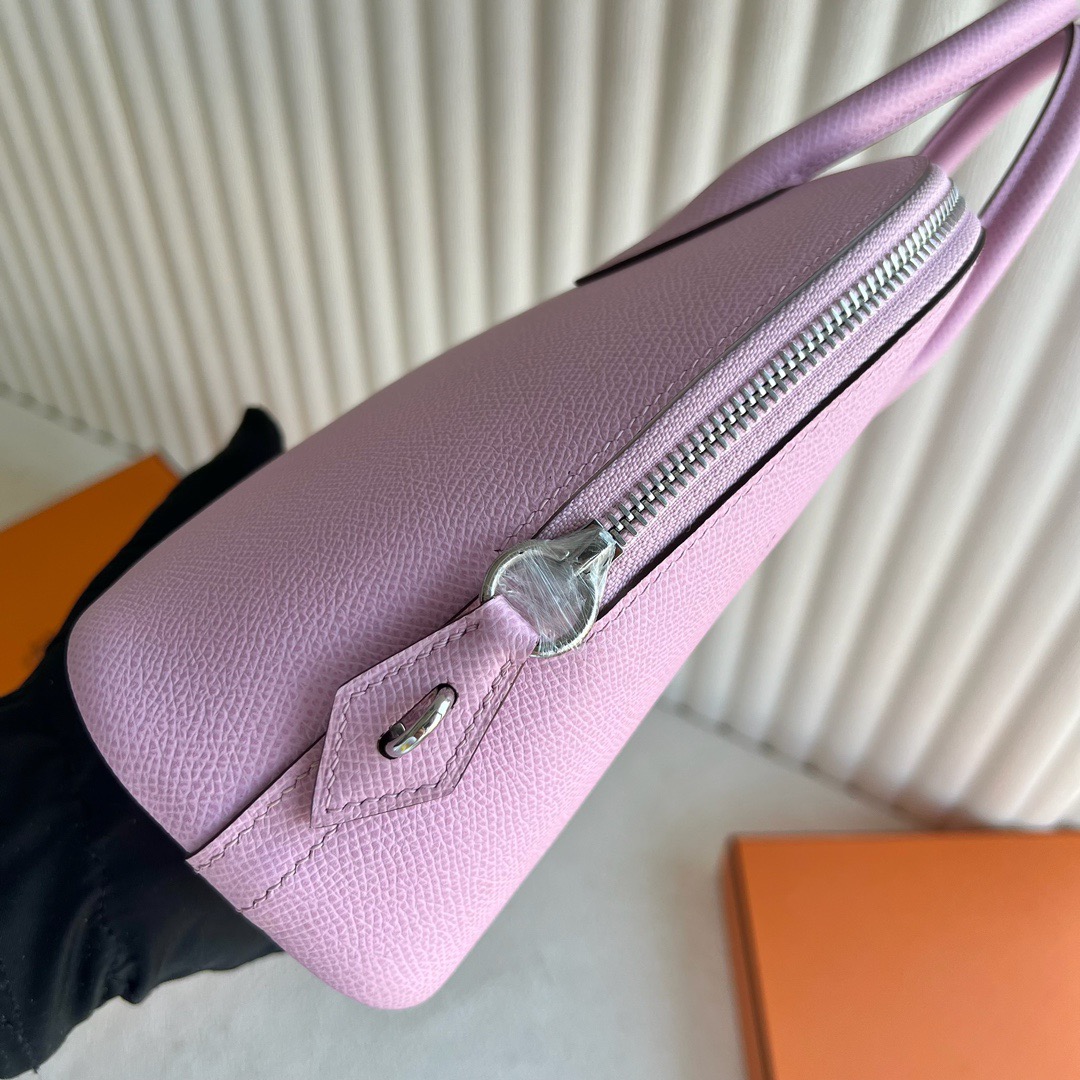 愛馬仕包包泰國旗艦店Hermès Bolide 25 Epsom Leather 顏色X9 Mauve Sylvestre錦葵紫銀色五金
