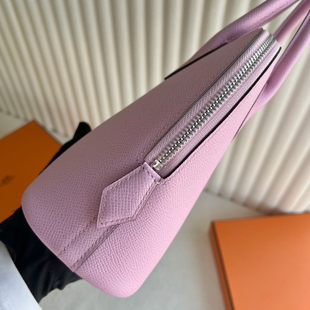 愛馬仕包包泰國旗艦店Hermès Bolide 25 Epsom Leather 顏色X9 Mauve Sylvestre錦葵紫銀色五金