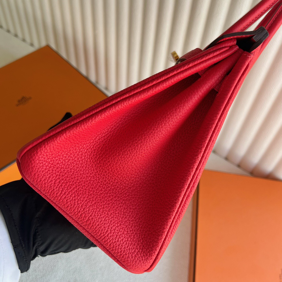 愛馬仕包包旗艦店入口 Hermès Birkin 25 Togo Leather Color S3 Rouge coeur心紅色金色五金
