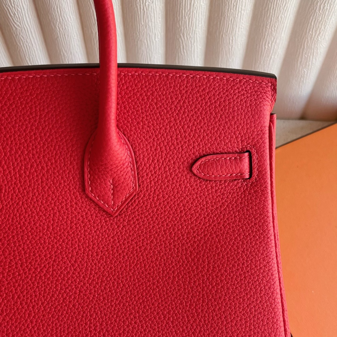 愛馬仕包包旗艦店入口 Hermès Birkin 25 Togo Leather Color S3 Rouge coeur心紅色金色五金