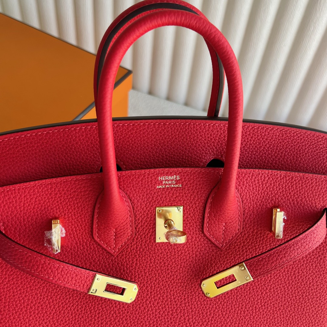愛馬仕包包旗艦店入口 Hermès Birkin 25 Togo Leather Color S3 Rouge coeur心紅色金色五金