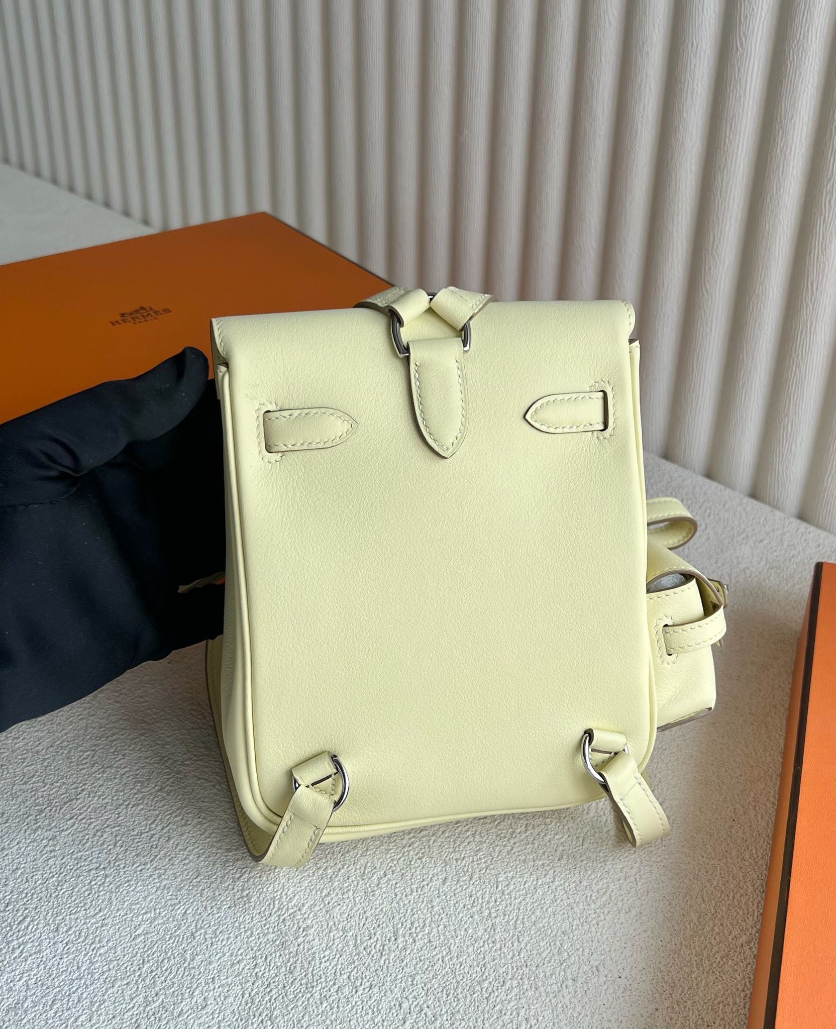 愛馬仕香港網站地址 Hermès Kelly Jump Small Backpack Swift i8 Jaune Milton密爾頓黃銀色五金