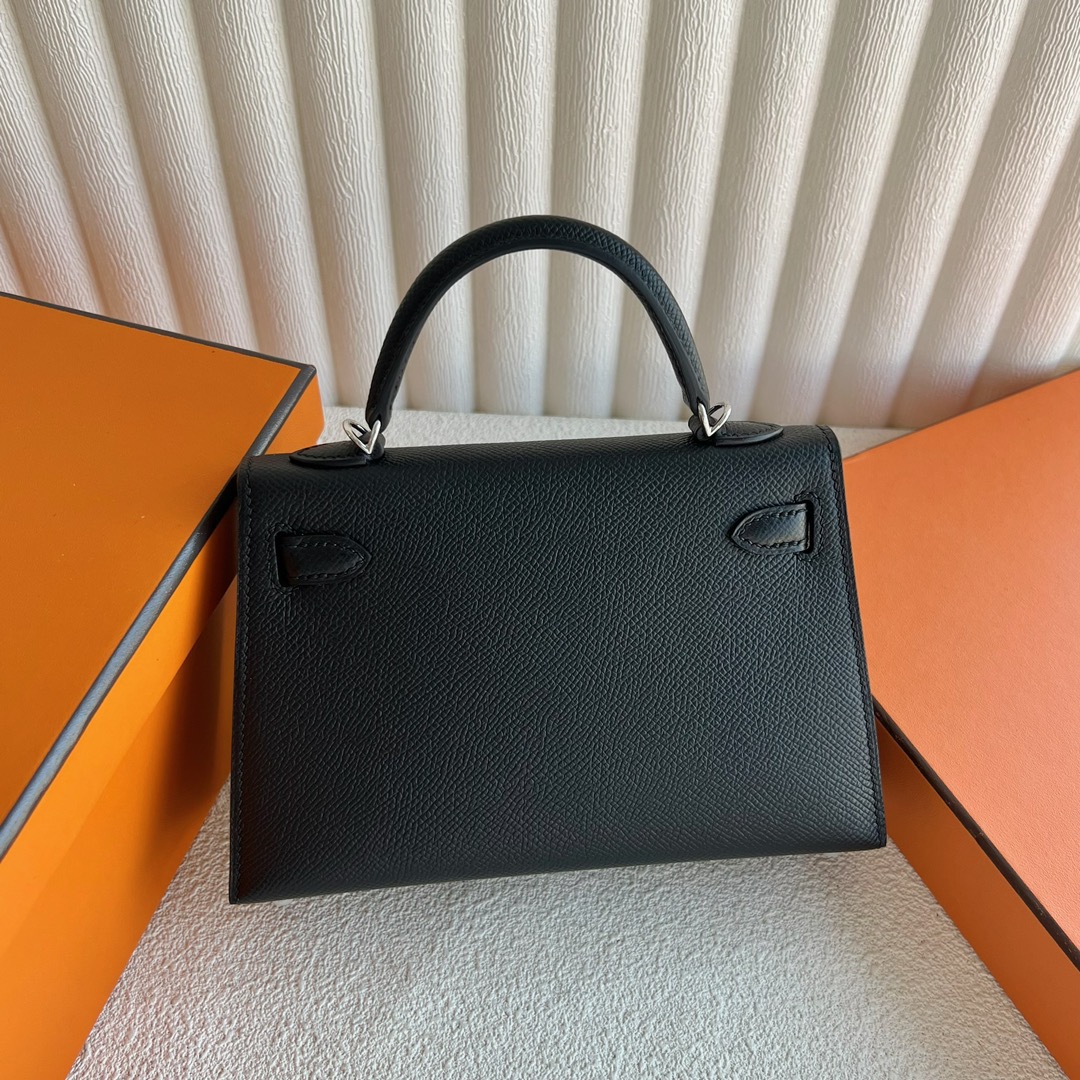 愛馬仕女包價格與圖 Hermès Kelly Mini Sellier 19cm Epsom Leather 顏色黑色 銀色五金