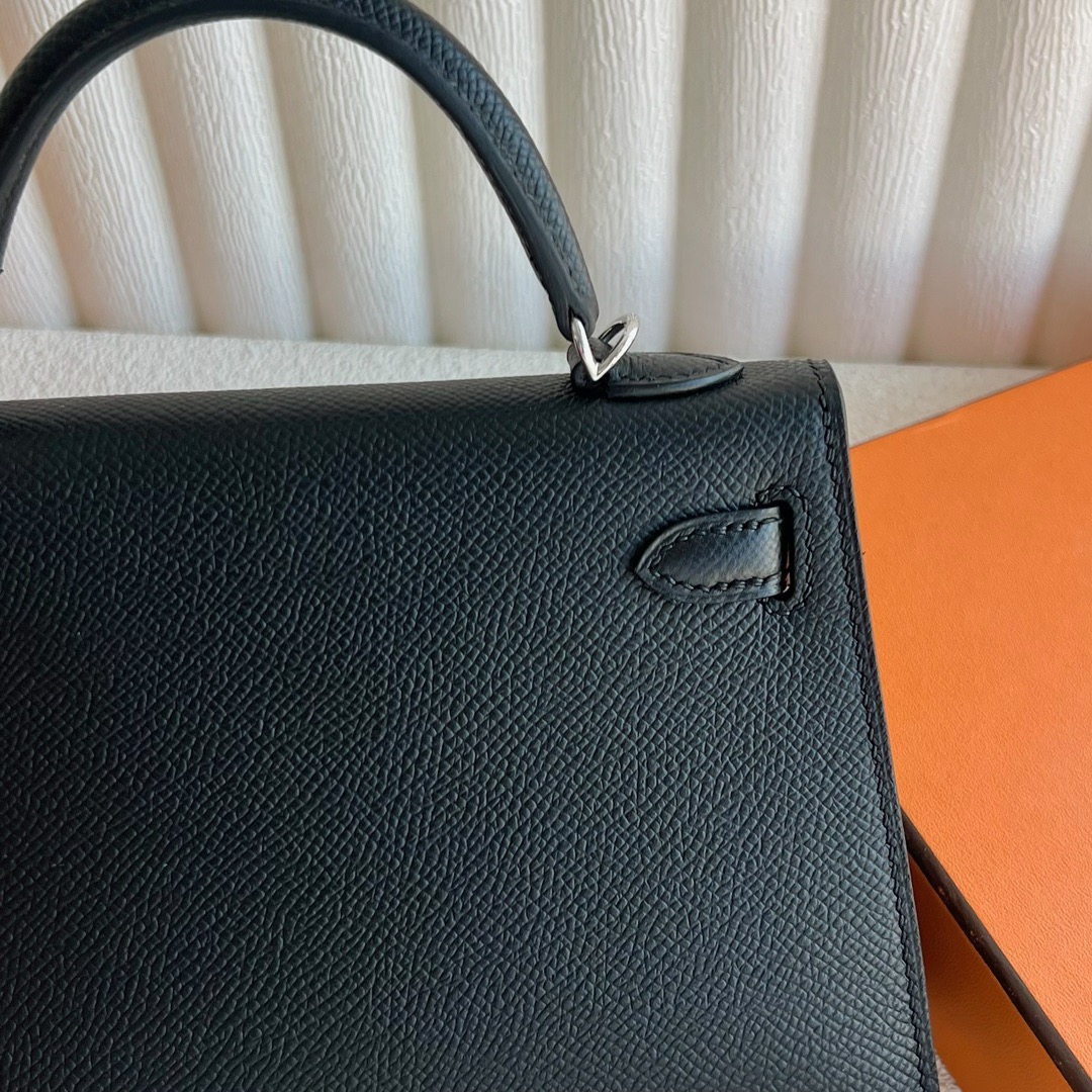 愛馬仕女包價格與圖 Hermès Kelly Mini Sellier 19cm Epsom Leather 顏色黑色 銀色五金