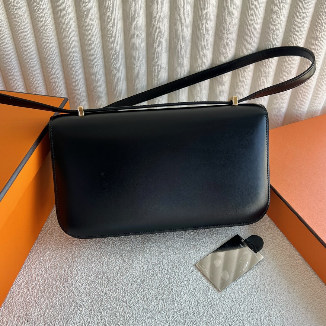 愛馬仕奢華品牌包款 Hermès Constance Elan 23 鏡面盒色黑色 金色五金