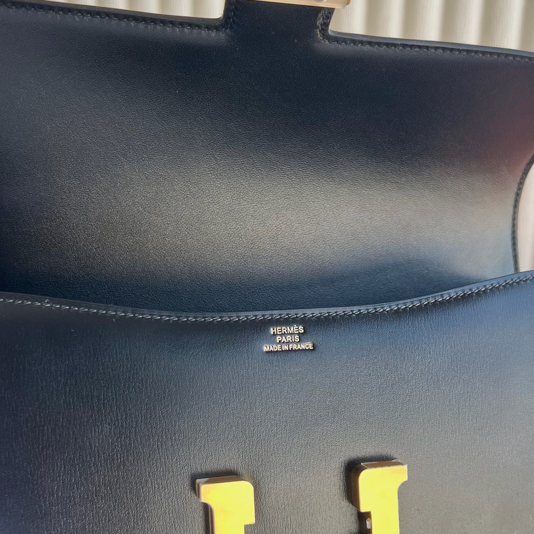 愛馬仕奢華品牌包款 Hermès Constance Elan 23 鏡面盒色黑色 金色五金
