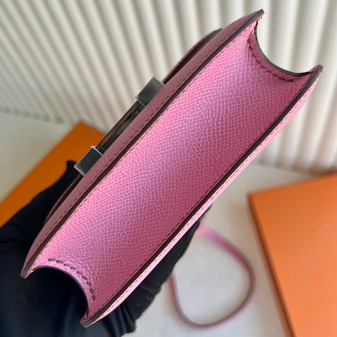 愛馬仕香港太古廣場專門店 Hermès Constance Mini 14 Epsom 5P Bubblegum Pink 樱花粉 銀色五金