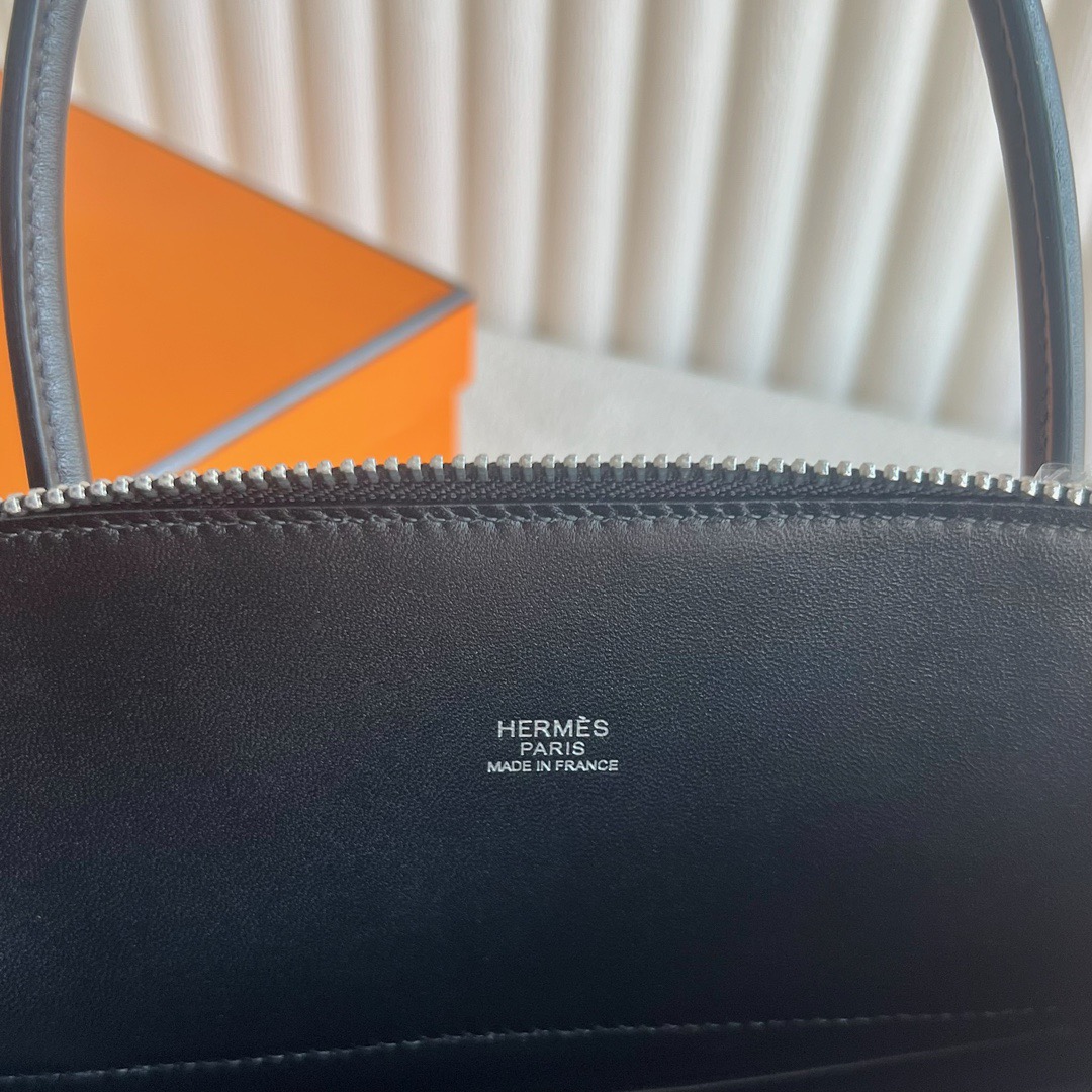 愛馬仕包包經典款 Hermès Bolide 27 Swift Leather 顏色黑色銀色五金
